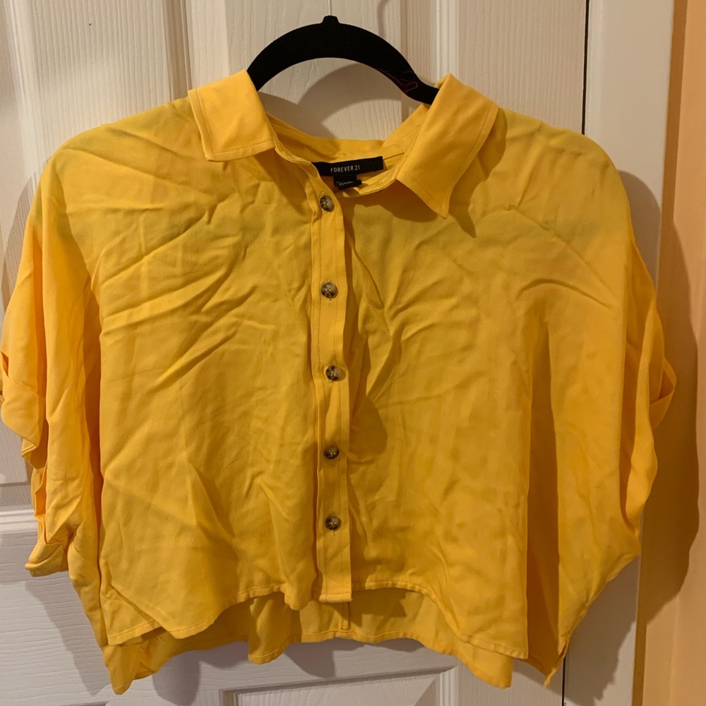 Yellow Button Up Tee
